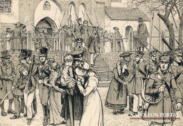 1813 - Abschied der Landwehr und der freiwilligen Jäger.